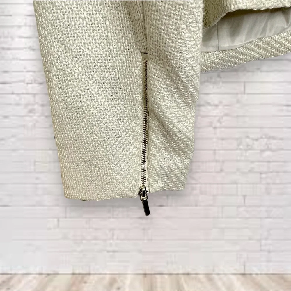 Lane Bryant Cream Tweed Moto Jacket Size 26 NWT - Picture 7 of 11